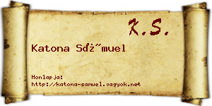 Katona Sámuel névjegykártya