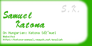 samuel katona business card